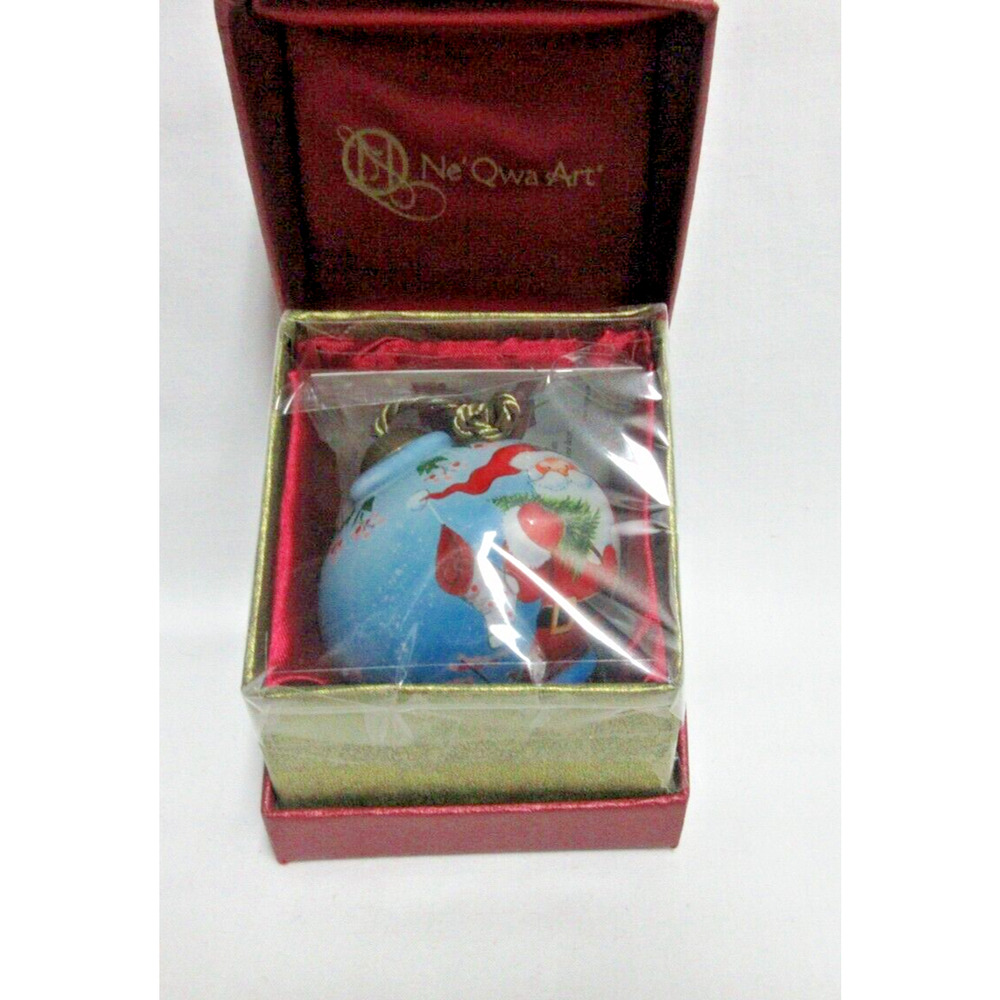Ne'Qwa Art Christmas Cheer by Emma Leach Hand-painted Glass Ornament